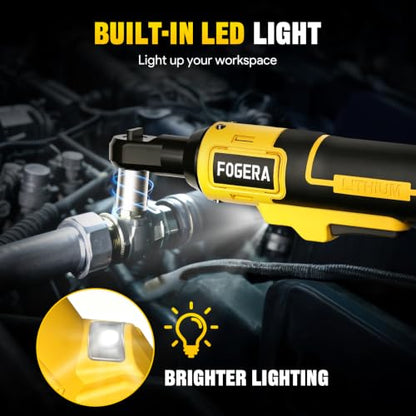 3/8" Cordless Ratchet Wrench Compatible with DEWALT 20V MAX Battery, 74Ft-Lbs (100N.m) Electric Ratchet with Brushless Motor, Variable Speed, 7 Sockets, 1/4" Adapters (Battery Not Included)