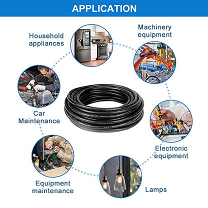 20 Gauge 4 Conductor Electrical Wire, 16.5FT 20AWG Black PVC Stranded Tinned Copper 4 Wire Cable, 20/4 Cord Extension Cable for LED Lamp Lighting, Automotive, Speaker, Audio, Power etc. - size: 16.5 FT, style: 20 AWG-4C