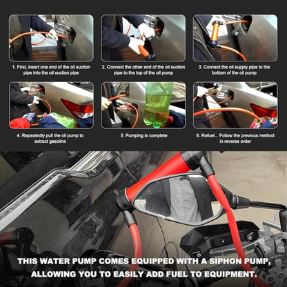 Car Siphon Fluid Transfer Pump, Multi-Use Hand Fuel Pumps Liquid Extractor Tool, Universal Portable Manual Fluid Extractor Pump Kit for Gas Oil & Liquids, Car Accessories