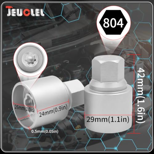 804 Wheel Locking Nut Key for Jeep Renegade Wrangler Cherokee Dodge Journey 2016-2020, 29mm Lock Bolt Inner Dia Anti-Theft Lug Nut Removal Tool - size: 804