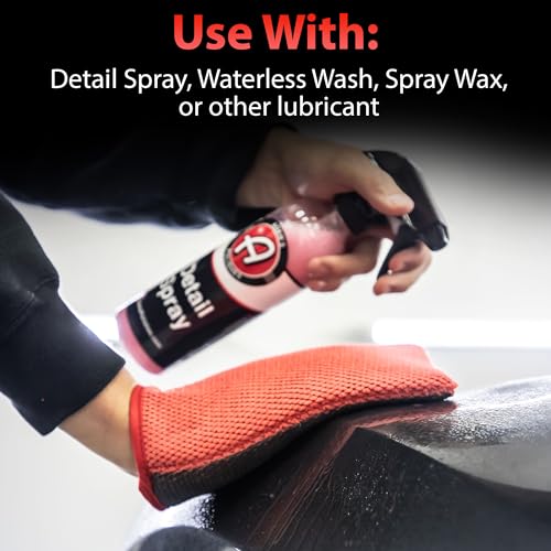Adam's Polishes Clay Mitt - Medium Grade Clay Bar Infused Mitt | Car Detailing Glove Quickly Removes Debris from Your Paint, Glass, Wheels, & More - size: Red - 2pk