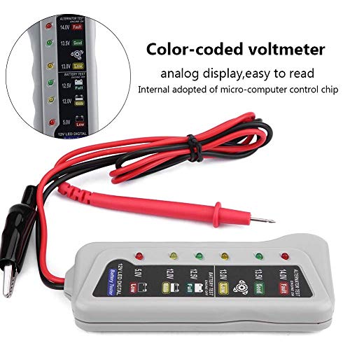 Car Battery Tester, 2-14.8V Automotive Battery Analyzer and Maintenance System, LED Display, for Cars, Motorcycles, 12V Storage Batteries