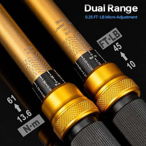 3/8-Inch Drive Torque Wrench Set, 5-50 FT.LB(6.8-67.8 Nm), Magnetic Spark Plug Socket Set, 12-Point Sockets 14mm & 16mm, Spark Plug Gap Tool, ±3% Accuracy, 72-Tooth Torque Wrench for Motor, Car Repair - size: 3/8″ 6PCS