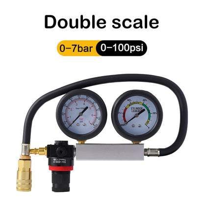 TU-21Cylinder Leak Down Tester Kit, Automotive Engine Compression Leakage Test Kit for Cars Trucks Motorcycles (Blue) - color: blue