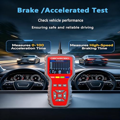 OBD2 Scanner and Battery Tester 2-in-1,Read and Clear Error Codes | Live Data, Freeze Frame,Car Code Reader and Engine Fault Diagnostic Tool for 1996+ OBDII Protocol Cars，red