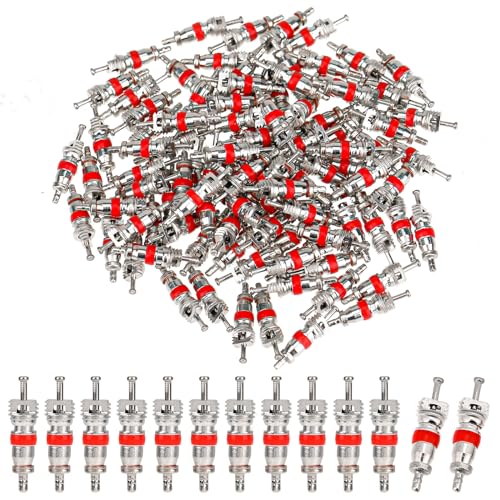 100pcs Valve Stem Core Replacement Kit, Premium Tyre Tire Valve Cores, Tire Valve Stems Standard Valve Core, Universal Tire Valve Core for Most Models of Cars, Trucks, Motorcycles and Bicycles