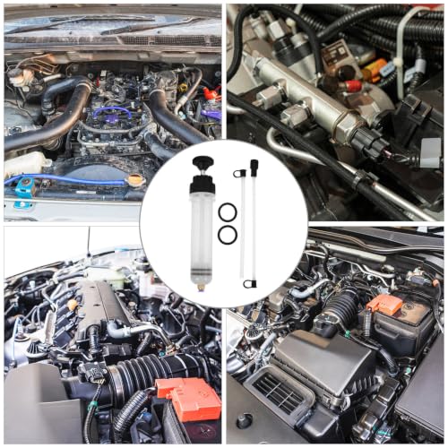 Outanaya Manual Fluid Extractor Pump with Laborsaving Operation the Go for Engine Oil 200cc and Brake Fluid Transfer Portable Automotive Oil Change Tool