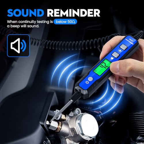 OBDResource Car Voltage Smart Circuit Tester, Power Circuit Probe 0.8-100V DC Voltage Tester Automotive Continuity Test Electrical Tester Car Fuse Tester with Flashlight for Car Battery | 0.8-100V DC Voltage Tester with Buzzer & Flashlight for Car Fuse, P