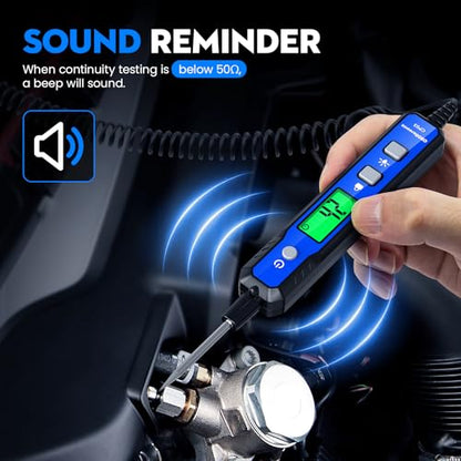 OBDResource Car Voltage Smart Circuit Tester, Power Circuit Probe 0.8-100V DC Voltage Tester Automotive Continuity Test Electrical Tester Car Fuse Tester with Flashlight for Car Battery | 0.8-100V DC Voltage Tester with Buzzer & Flashlight for Car Fuse, P