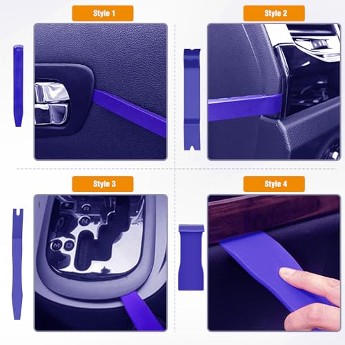 GOOACC 6PCS Auto Trim Removal Tool Kit No-Scratch Tool Kit for Car Audio Dash Window Molding Fastener Remover Tool Kit-Blue - color: Blue, size: 6PCS Trim Removal Tool