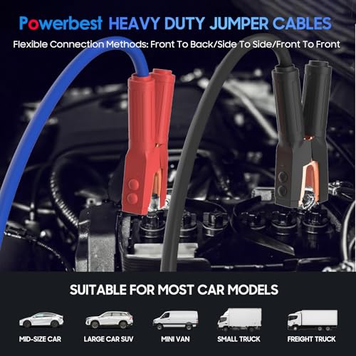 Heavy Duty Jumper Cables - 2/0 Gauge 30 Feet 1600Amp Automotive Booster Jumper Cables with 350A Battery Quick Connect and Permanent Installation kit for Car, SUV and Trucks Battery - (SB350 Gray) - size: 00 Gauge 30FT（SB350）