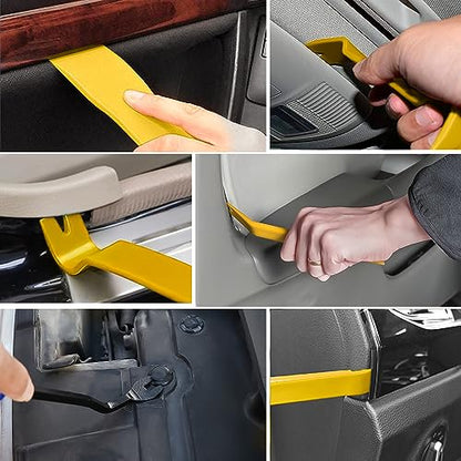 Nilight 8PCS Auto Trim Removal Tool Kit No-Scratch Removal Tool Kit for Car Audio Dash Panel Window Molding Fastener Remover Tool Kit-Yellow - color: Yellow, size: 8Pcs
