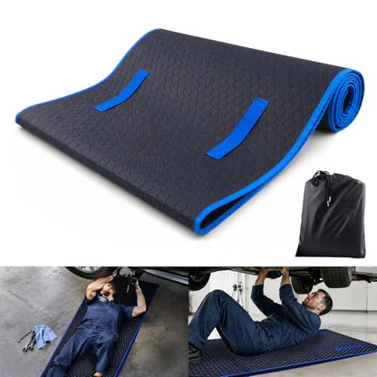 Magic Rolling Creeper Mat, 60 x 28in Foldable Two-Layer Cars Mechanic Repair Mat with Storage Bag, Multifunctional Mechanic Creeper Automotive Tool for Low Clearance, Special Roads, Cars, SUVs, Blue - color: BLUE