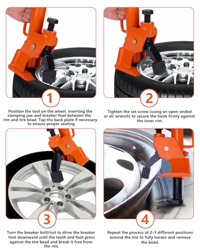 Manual Tire Bead Breaker Tool, Heavy Duty Tire Changer for 38–42 Inch Tires, Tire Bead Removal and Changing Tool for ATV, UTV, Tractor, Truck, Golf Cart with Gloves