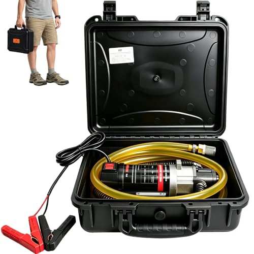 24V 100W Oil Transfer Pump, Electric Oil Extractor Pump, 2.8 GPM Oil Change Pump Kit – 2×5FT Hoses, Carrying Case, Filter Screen for Engine Oil, Transmission Oil & High-Viscosity Liquids - color: Pump+Hose+Case