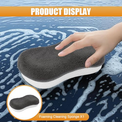 9 in 1 Car Wash Kit, Professional Car Interior Detailing Set, Auto Cleaning Tool for Window Glass Dashboard, Includes Microfiber Towel, Applicator Pad, Car Wash Mitt, Tire Brush (9PCS) - size: 9PCS