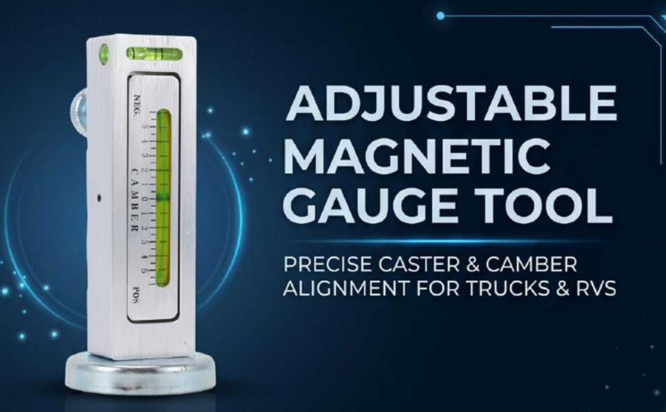 Tbest Magnetic Alignment Tool Caster Camber Gauge Wheel Alignment Tool Adjustable with Clear Scale Multi Angle Adjustment for Cars Trucks RVs