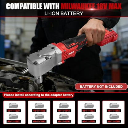1/2" Right Angle Impact Wrench 206 ft-lbs for Milwaukee M18 Tool | Brushless Motor, 280 Nm Torque, Tight Space Angle Head, Variable Speed Trigger, Auto Repair, Bare Tool Only - color: Milwaukee