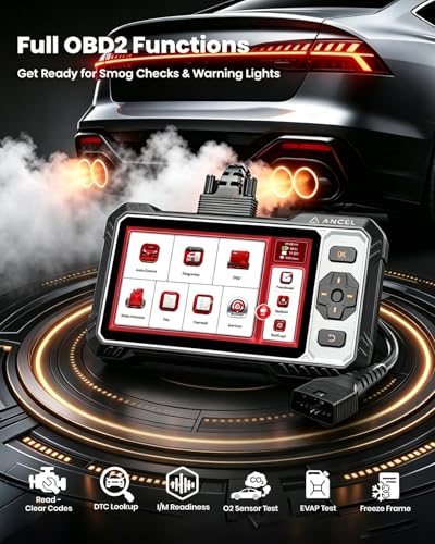 ANCEL FX6000 Bidirectional OBD2 Scanner, 4-System Diagnostic Tool for ABS, SRS, Transmission & Engine, 7+ Reset, Oil/EPB/BMS/SAS/Throttle Reset, ABS Bleeding, Live Data, Auto VIN, Lifetime Update - color: Red-Black