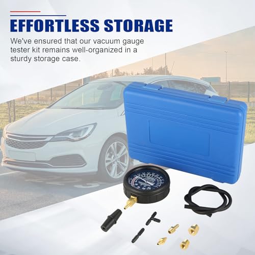 NYXOVA Vacuum and Fuel Pump Tester Gauge Kit, Gauge Leak Carburetor Pressure Diagnostics Tool Kit, Leak Carburetor Pressure Diagnostics (Blue) - color: Blue