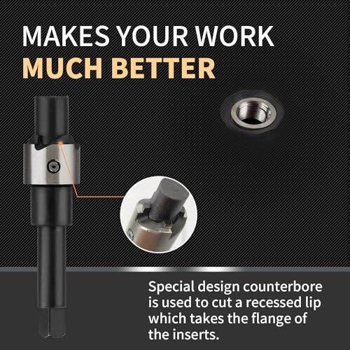 M11X2.0 Metric Thread Repair Kit with Insert HSS Drill, Tap, Installation Driver, Counterbore, Two Sizes Stainless Steel Insert 5PCS 16.2MM and 5PCS 28.2MM