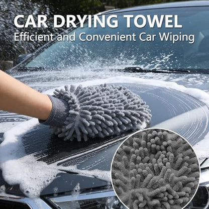 10PCS Car Wheel Cleaning Kit – Metal-Free Rim & Tire Brush Set with Wool Brush, Microfiber Cloths, Wax Pads & Storage Bag, Scratch-Free Detailing Tools for Cars Trucks SUVs RVs - size: 10PCS