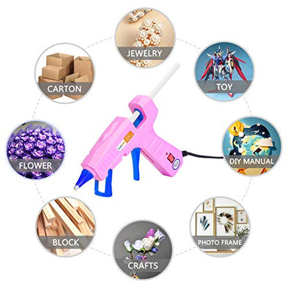 Liumai Glue Gun, Hot Glue Gun Kit with 30 Glue Sticks, Mini Hot Melt Glue Gun for Crafts, Mini Craft Glue Guns with Carry Case for School DIY Arts and Home Repair - color: Purple