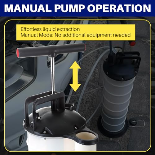 DASBET 7L Fluid Extractor Manual Oil Changer Vacuum | Hand Operated Engine Oil Change Fluid Extractor Hand Pump Tank Remover (7L) - size: 7L