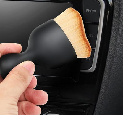 2-Piece Car Soft-Bristle Detail Brush Set Curved Design Vent & Dashboard Crevice Brush Interior Cleaning Tools