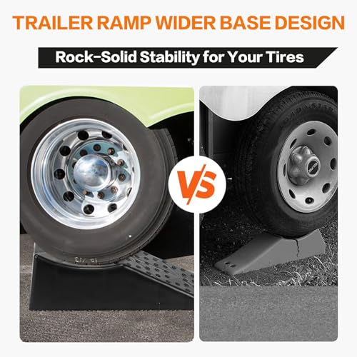 2 Pack 20000lbs Tandem Wheel Ramp, Concave Portable Ramp, Heavy Duty Tire Changing aid on Tandem Dual Axle Trailer, 5.5in Tire Lift Trailer Wheel Jack RV Flat Tire Ramp (2)