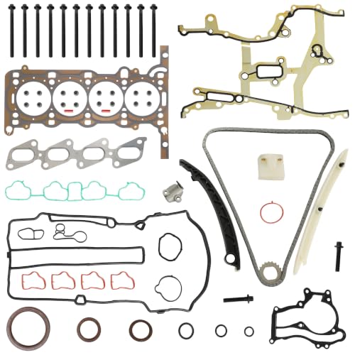 1.4L Turbo Gasket Set Timing Chain Kit Fit For Buick Chevy Cadillac 2013-21 | Fit For Buick Encore Chevrolet Cruze Limited Sonic Trax Volt Cadillac Elr Engine Repair kit HS54898 HS26540PT-1 94311SX - size: Gasket set w/Timing chain kit bolt GM 1.4L