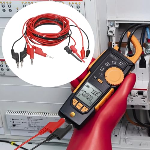Sumnacon Multimeter Test Lead Set - Stackable Banana Plug to Test Hook, Banana Plug to Alligator Clips Test Cable Kit, Flexible Silicone Electrical Test Wire Leads with Protective 6.6 Ft/2M - size: 6.6 Ft/2M