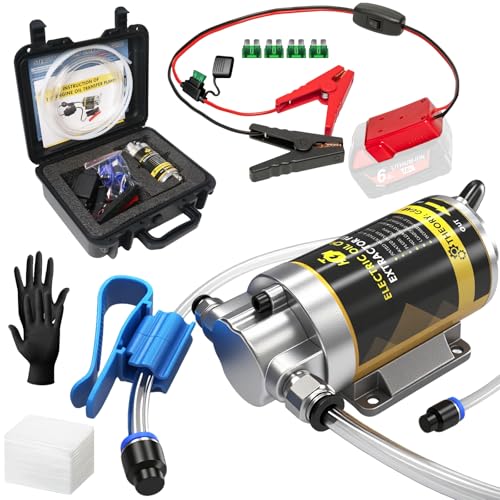12V/24V 100W Portable Oil Extractor Pump Set, All-in-One Oil Transfer Pump with Red Battery Adapter Compatible with Milwaukee M18 18V Battery, Fluid Transfer for Home Business Farm Boat - color: SET 01+Red battery adapter