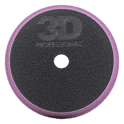 3D Dark Purple Foam Cutting Pad | Fast Compound Cuts for Removing Paint Defects | Professional Grade | Superior Finish for Automotive Painted Surfaces | Car Care Detailing | 5.5” Round - color: Dark Purple