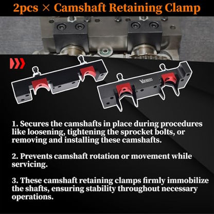 Camshaft Locking Alignment Timing Tool Kit, Compatible with Mercedes Benz M133 M260 M264 M270 M274 1.6L V4 A Class and B Class Engine, 15pcs Set with Carrying Case & Gloves - size: for M133 M260 M264 M270 M274