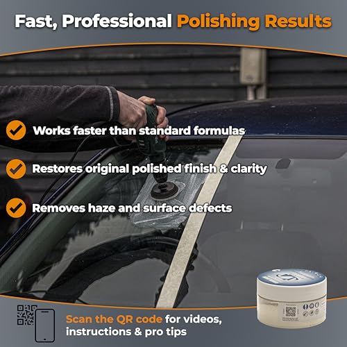 GLASS POLISH PRO 3.52oz (100g) Cerium Oxide, Fine-Grade Glass Polishing Powder, Refined Formula, TREO 95%, 2.5 Microns, White – GP90002