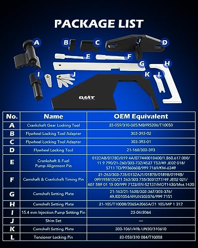Orion Motor Tech Engine Timing Tool Set, 24 Piece Engine Camshaft Alignment Timing Tool Kit Compatible with Ford Mazda 1.4 1.6 1.7 1.8 2.0 2.3 L, Camshaft Holding Crankshaft Alignment Tool with Case