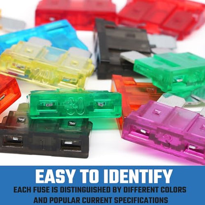 NEIKO 50502A Car Fuses Assortment Set, 140pc, Fast Acting, Auto Fuses Kit, Standard and Mini Sizes, 5A, 7.5A, 10A, 15A, 20A, 25A, and 30 Amp, Marine Boat, Automotive, RV, Car Fuse Kit, Fuse Puller - style: Standard & Mini Car Fuse Set