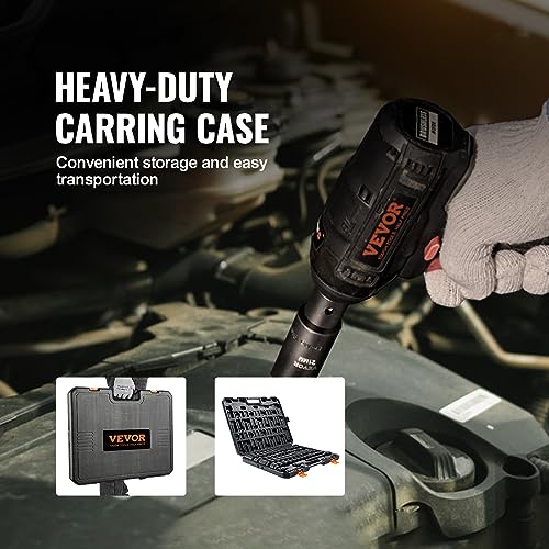 VEVOR 1/2" Drive Impact Socket Set 65 Piece, 3/8" to 1-1/4" and 10-24mm | SAE and Metric, 6 Point Cr-V Alloy Steel, Easy-to-Read Size Markings, Rugged Construction, with Storage Case, for Auto Repair - style: 1/2" 65PCS