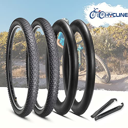 Hycline 2-Pack Mountain Bike Tires Set: 20/24/26/27.5-inch Folding Replacement High-Performance Wear-Resistant Bicycle Tires and Pair Inner Tubes with Tire Levers for MTB Off-Road Bike - color: 27.5x2.125-30TPI