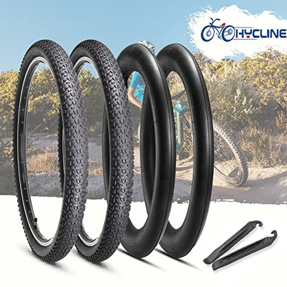 Hycline 2-Pack Mountain Bike Tires Set: 20/24/26/27.5-inch Folding Replacement High-Performance Wear-Resistant Bicycle Tires and Pair Inner Tubes with Tire Levers for MTB Off-Road Bike - color: 27.5x2.125-30TPI