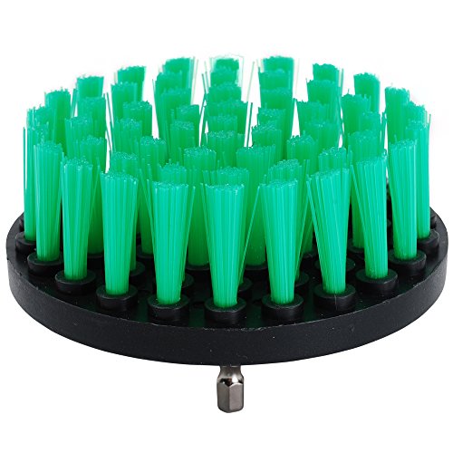HIFROM Drill Brush - 4 inch Power Drill Attachment Medium Duty Scrubbing Stiffness Scrub Cleaning Brush for Bathroom Surfaces Tile Grout Showers Hard Water Stains Rust Mineral Marble Grout - color: Green