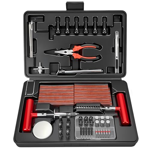 ORCISH Heavy Duty Tire Plug Kit - 98pcs All-in-One Universal Tire Repair Kit for Tubeless Flats, Emergency Tire Patch Kit for Car, Truck, SUV, ATV, Motorcycle, Trailer & RV - size: 98 Piece Set