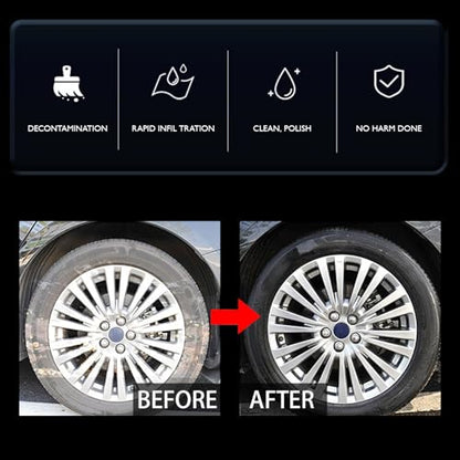 Car Wheel and Tire Cleaner Spray, Brake Dust Remover, 3.38 Fl Oz | For trucks, SUVs and motorcycles; helps loosen road grime around rims and lugs for routine washes