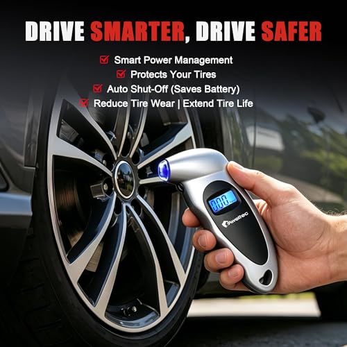 Digital Tire Pressure Gauge,Accurate Cars Air Gauge 150 PSI,Silver | 0-150PSI Calibrated,Accurate in 0.1 Increments,4 Measurement Units,Backlight LCD&Nozzle Light,for Everyday Vehicles - color: Silver(1PK), size: 1 Pack