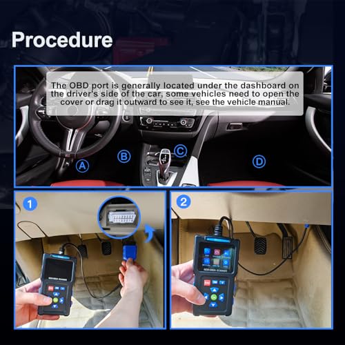 OBD2 Scanner Diagnostic Tool,2.4-inch TFT Color Screen, Car Code Reader OBDII/EOBD Scan Tool, Check Engine Light/Read Clear Fault Codes/Smog Check/DTC Lookup Live Data Stream
