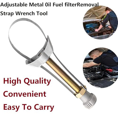 Adjustable Oil Filter Removal Strap Wrenchs Tool, 2025 New Strap Wrenchs Heavy Duty Oil Filter Tool, 2 In 1 Universal Multifunctional Oil Filter Removal Too For Car, Truck, Excavators