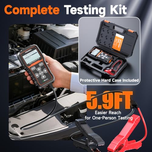 FOXWELL BT705 Car Battery Tester 24V 12V, Professional Alternator Tester, Automotive 100-2000CCA Load Tester, Digital Cranking Charging System Analyzer with High Accuracy for Trucks, RVs & Boats