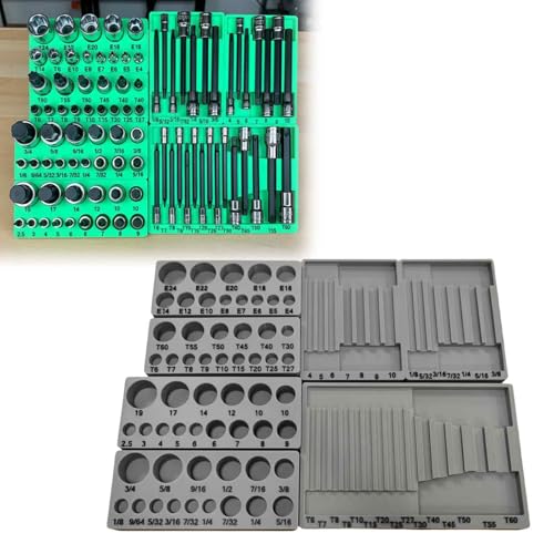 Socket Organizer Tray Compatible with Blue-Point BLPTHC87, Magnetic Tool Box Organizer for Torx & Hex Socket Set, Drawer Storage Holder for Mechanic Tools