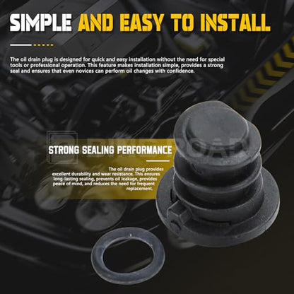 1 Set Car Engine Oil Drain Plug with Install Tool Compatible with Audi A1 A3 A4 A5 Q3 Q5 Volkswagen Golf GTI (Replaces 06L103801) - color: 1 Set